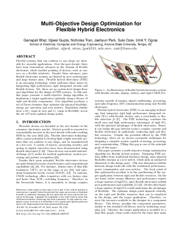 (PDF) Multi-objective design optimization for flexible hybrid electronics