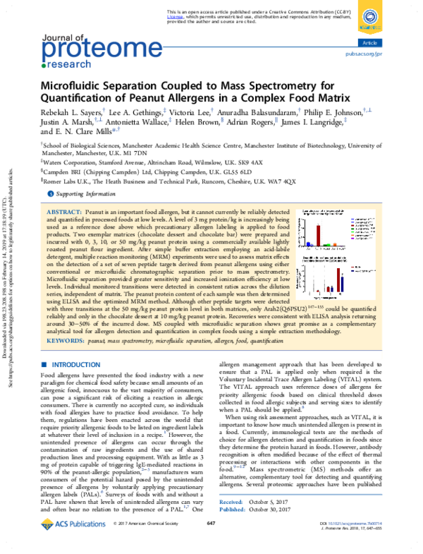 (PDF) Microfluidic separation coupled to mass spectrometry for ...