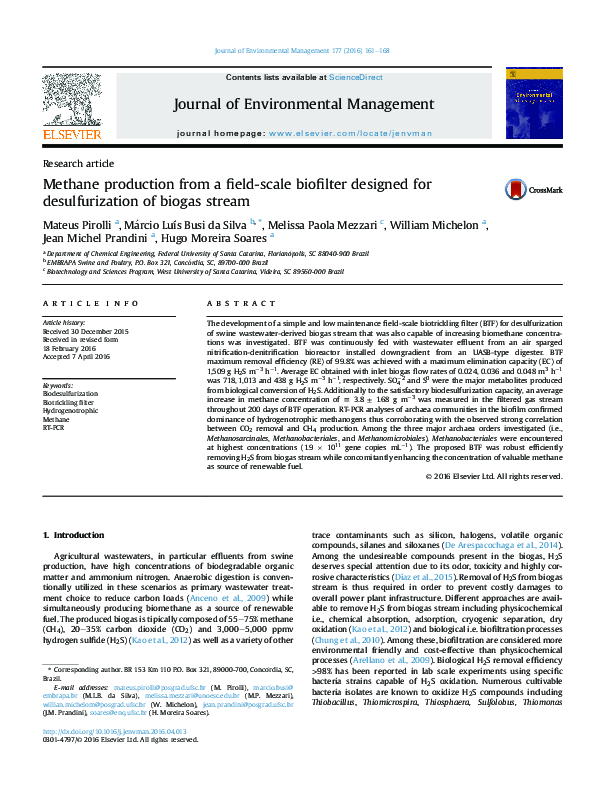 (PDF) Methane production from a field-scale biofilter designed for ...