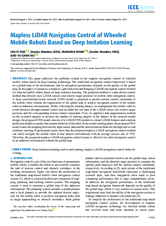 (PDF) Mapless LiDAR Navigation Control of Wheeled Mobile Robots Based ...