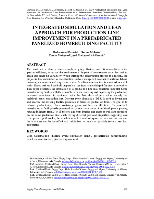 (PDF) Integrated Simulation and Lean Approach for Production Line ...