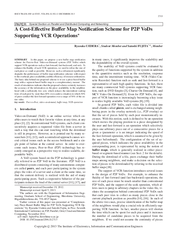 (PDF) A Cost-Effective Buffer Map Notification Scheme for P2P VoDs ...