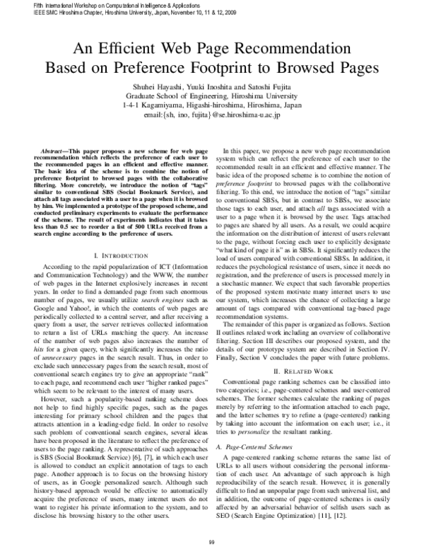 (PDF) An Efficient Web Page Recommendation Based on Preference ...