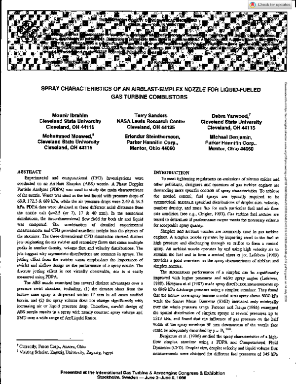 (PDF) Spray Characteristics of an Airblast-Simplex Nozzle for Liquid ...