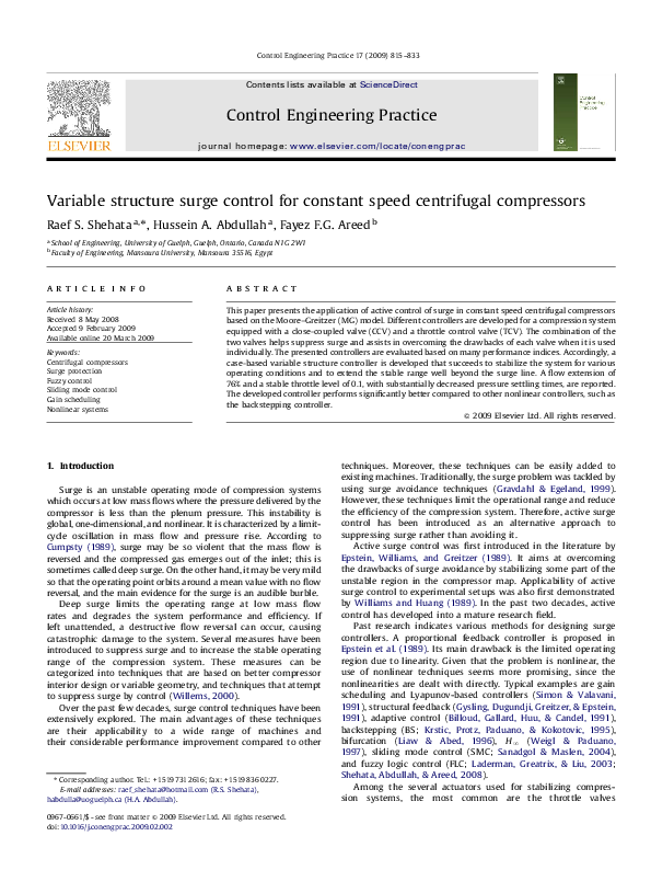(PDF) Variable structure surge control for constant speed centrifugal ...