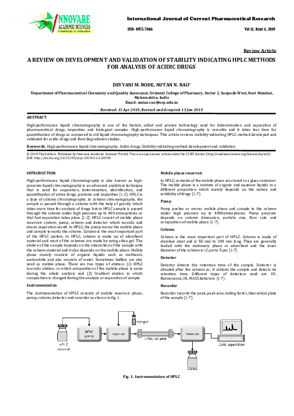 (PDF) A Review on Development and Validation of Stability Indicating ...