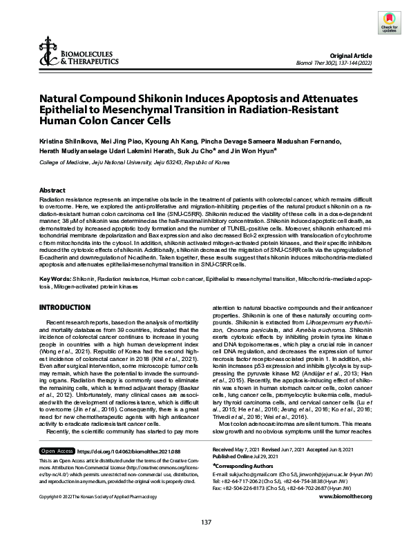 (PDF) Natural Compound Shikonin Induces Apoptosis and Attenuates ...
