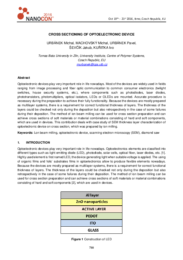 (PDF) Cross sectioning of optoelectronic device Jakub Ševčík