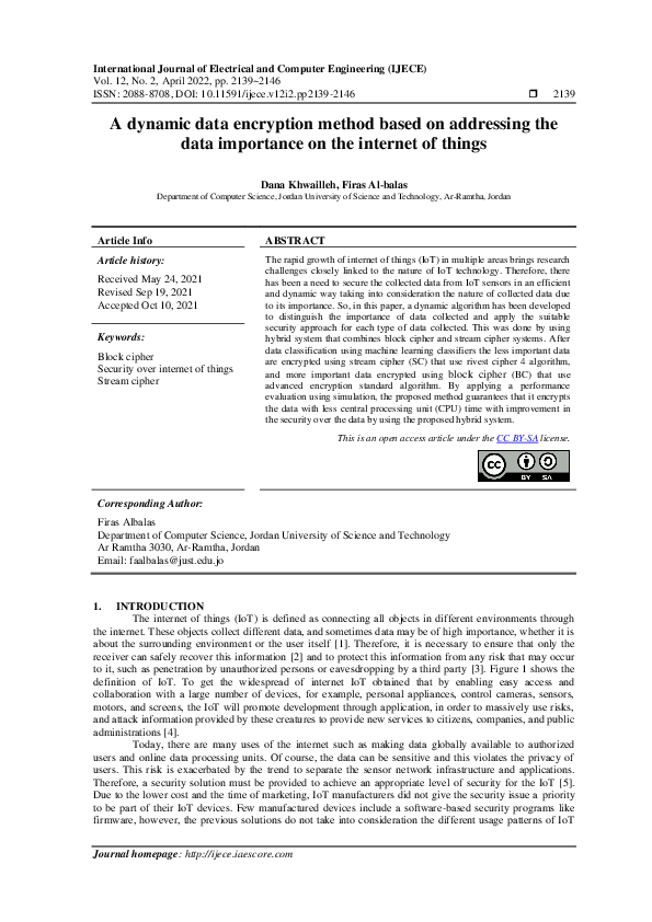 (PDF) A dynamic data encryption method based on addressing the data ...