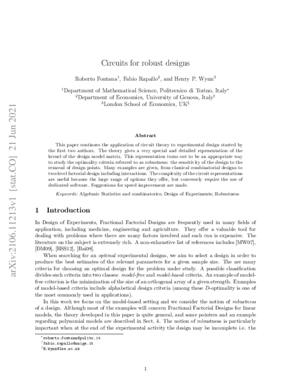 (PDF) Circuits for robust designs