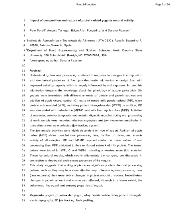 (PDF) Impact of composition and texture of protein-added yogurts on ...