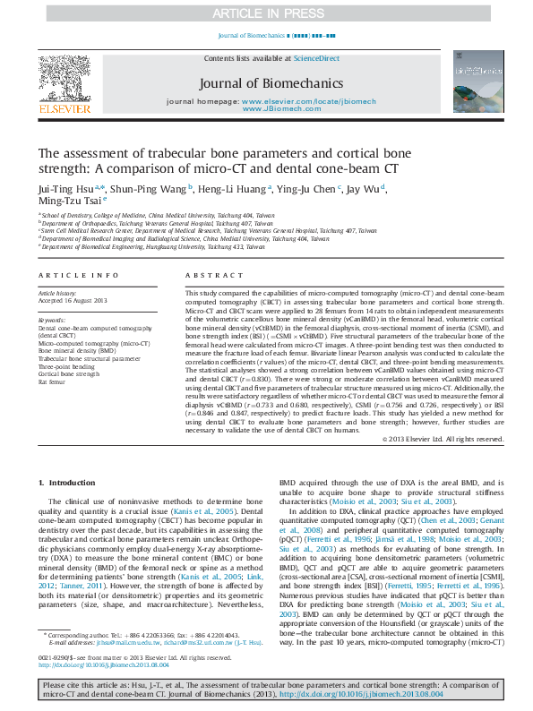 (PDF) The assessment of trabecular bone parameters and cortical bone ...