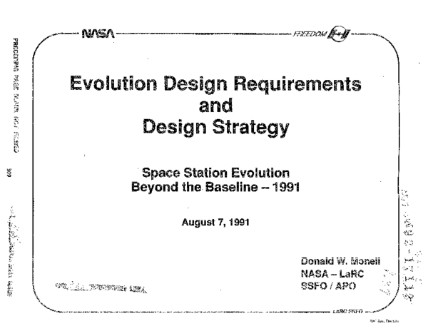(PDF) Evolution Design Requirements and Design Strategy