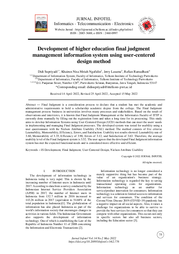 (PDF) Development of higher education final judgment management ...