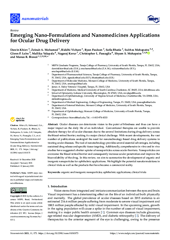 (PDF) Emerging Nano-Formulations and Nanomedicines Applications for ...