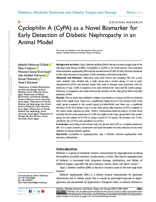 (PDF) Cyclophilin A (CyPA) as a Novel Biomarker for Early Detection of ...