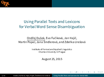 (PDF) Using Parallel Texts and Lexicons for Verbal Word Sense ...