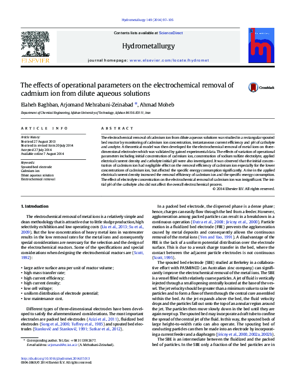(PDF) The effects of operational parameters on the electrochemical ...