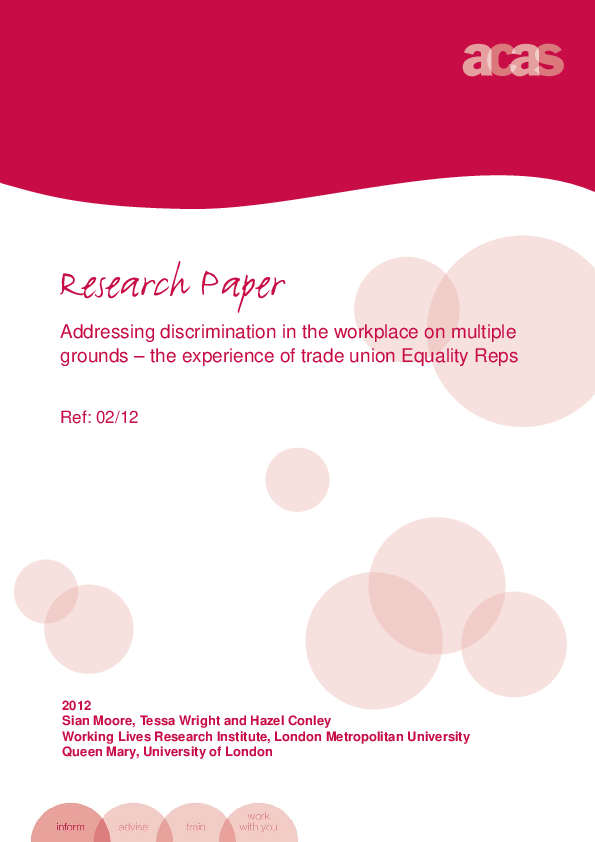 (PDF) Addressing Discrimination in the Workplace on Multiple Grounds ...
