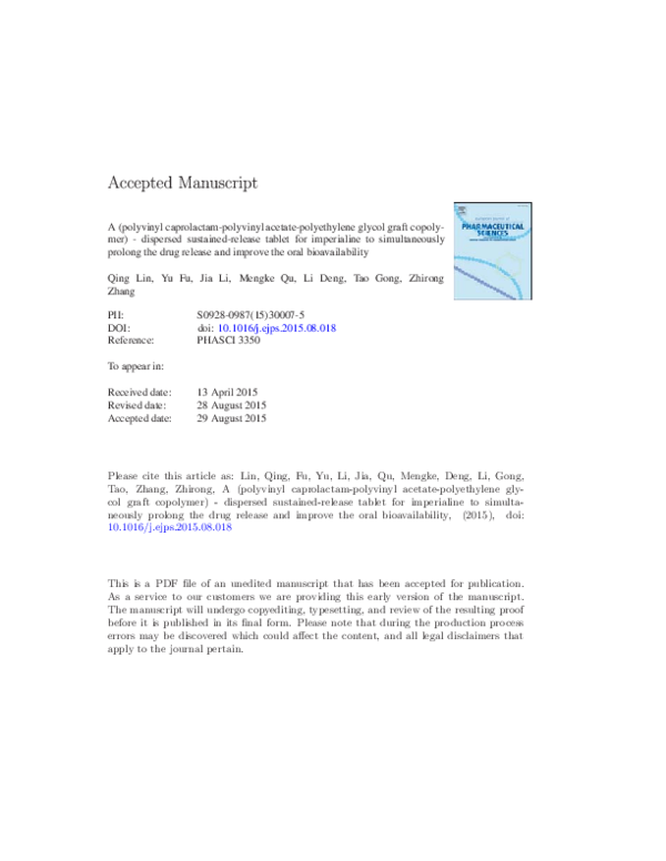 (PDF) A (polyvinyl caprolactampolyvinyl acetatepolyethylene glycol