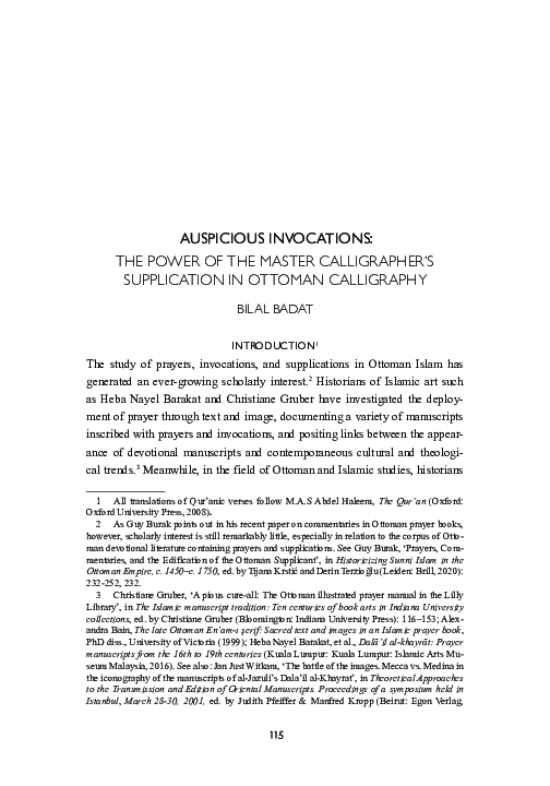(PDF) Auspicious Invocations: the power of the master calligrapher's ...