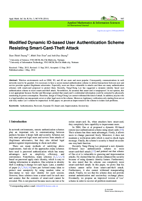 (PDF) Modified Dynamic ID-based User Authentication Scheme Resisting ...
