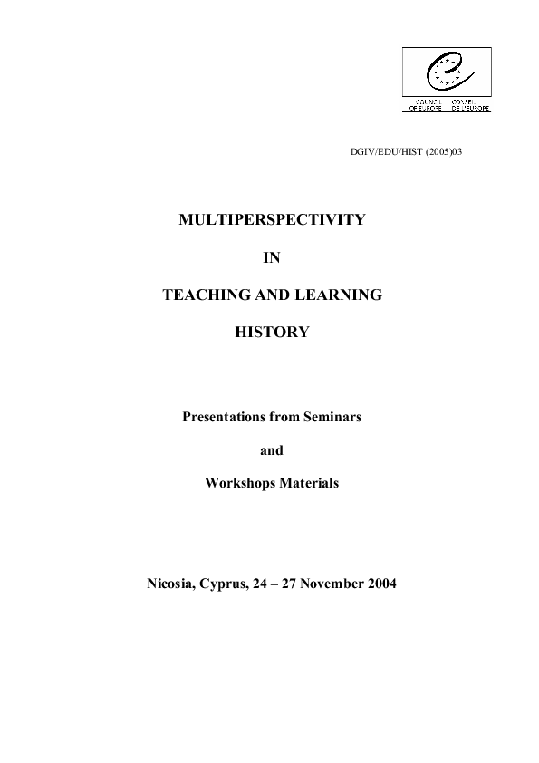 (PDF) Teaching methods in history school education in Cyprus present