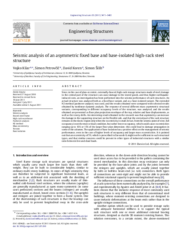 (PDF) Seismic analysis of an asymmetric fixed base and base-isolated ...