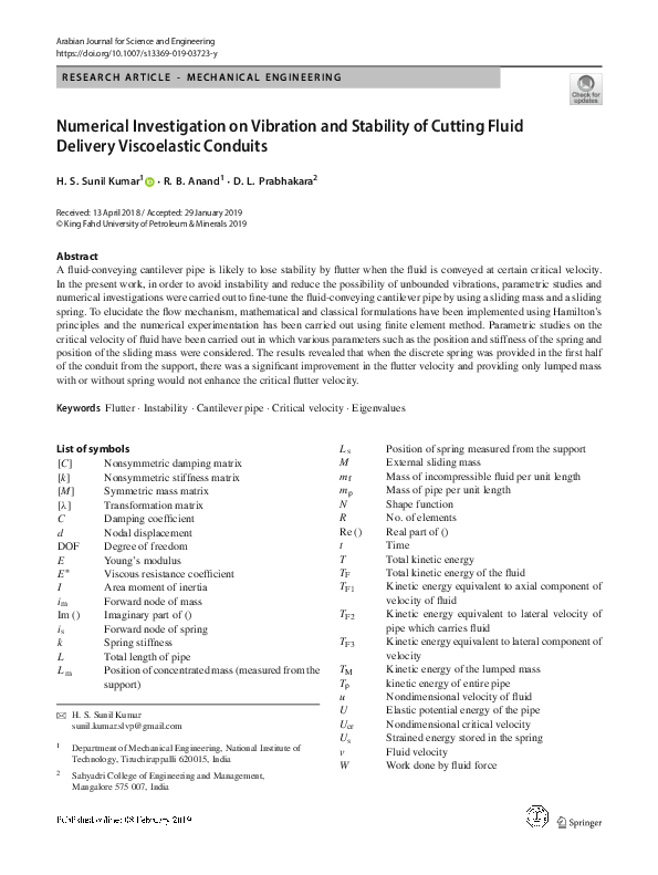 (PDF) Numerical Investigation on Vibration and Stability of Cutting ...