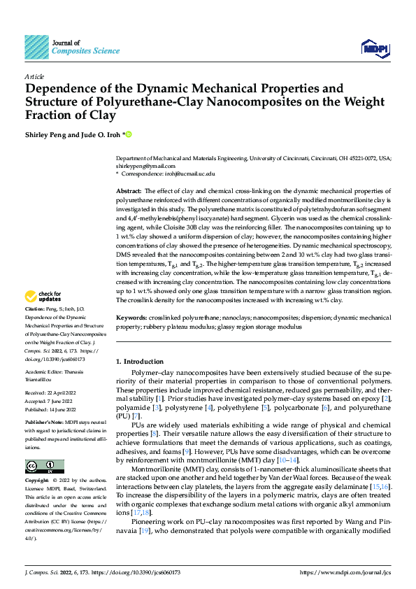 (PDF) Dependence of the Dynamic Mechanical Properties and Structure of ...