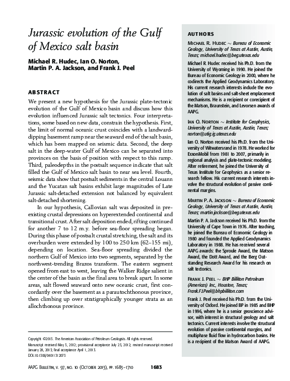 (PDF) Jurassic evolution of the Gulf of Mexico salt basin