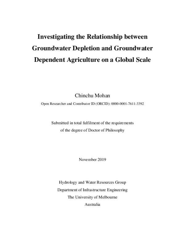 (PDF) Investigating the relationship between groundwater depletion and ...