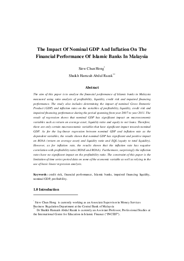 (PDF) The Impact of Nominal GDP and Inflation on the Financial ...