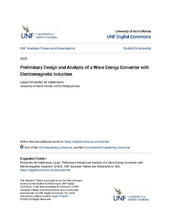 (PDF) Preliminary Design and Analysis of a Wave Energy Converter with ...