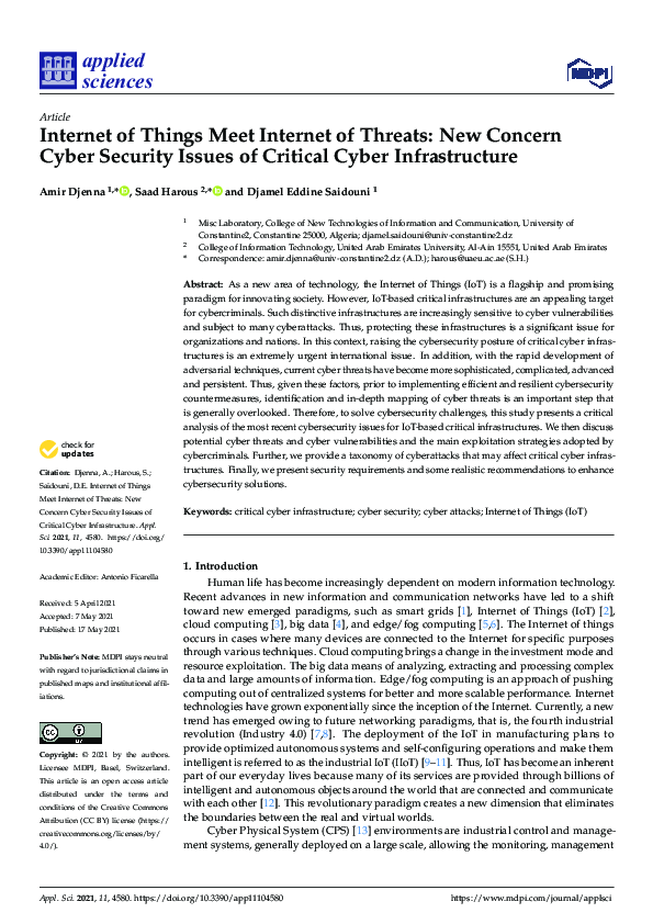 (PDF) Internet of Things Meet Internet of Threats: New Concern Cyber ...