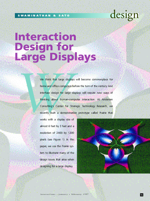 (PDF) Interaction design for large displays