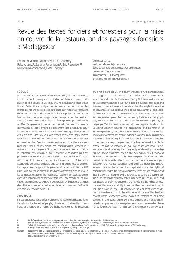 (PDF) Revue des textes fonciers et forestiers pour la mise en œuvre de ...