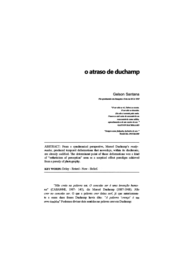 (PDF) O atraso de Duchamp