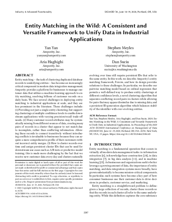 (PDF) Entity Matching in the Wild: A Consistent and Versatile Framework ...