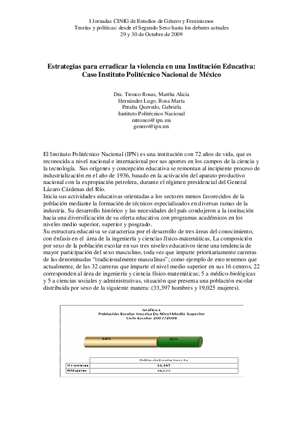 (PDF) Estrategias para erradicar la violencia en una Institución ...