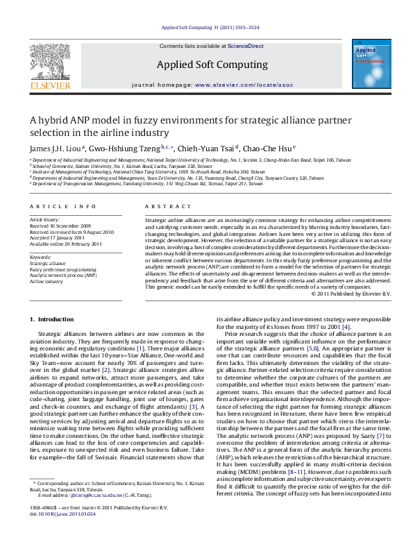 (PDF) A hybrid ANP model in fuzzy environments for strategic alliance ...