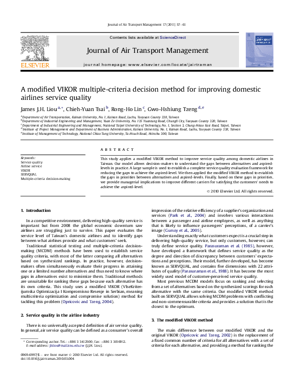 (PDF) A modified VIKOR multiple-criteria decision method for improving ...