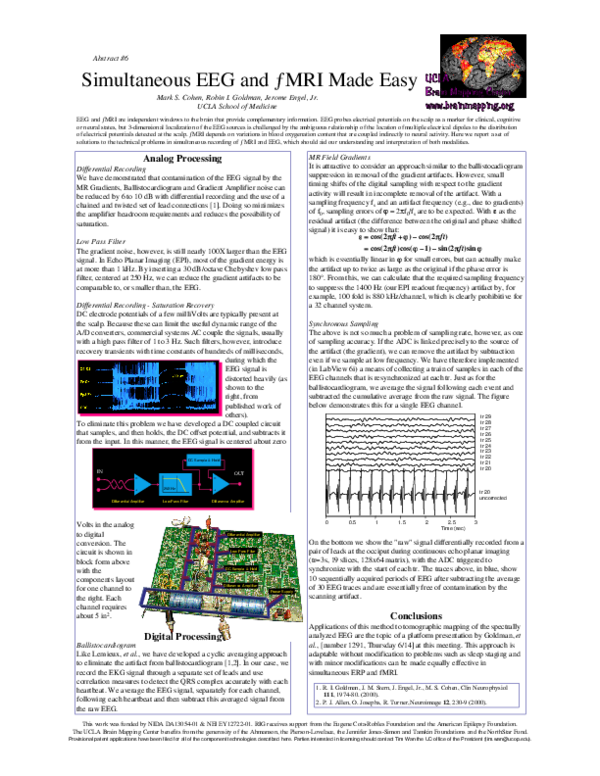 (PDF) Simultaneous EEG and fMRI made easy