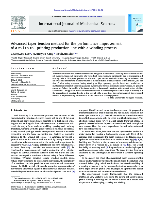 (PDF) Advanced taper tension method for the performance improvement of