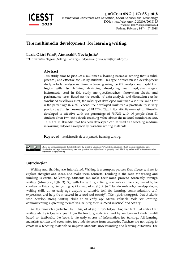 (PDF) The multimedia development for learning writing