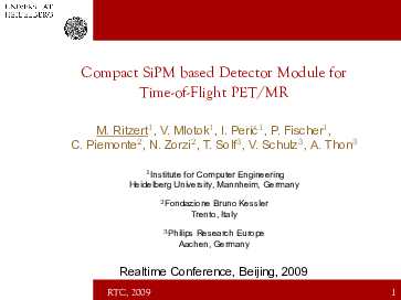 (PDF) Compact SiPM based detector module for time-of-flight PET/MR