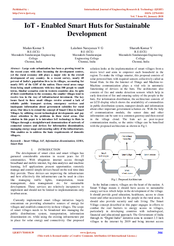(PDF) IoT - Enabled Smart Huts for Sustainable Development