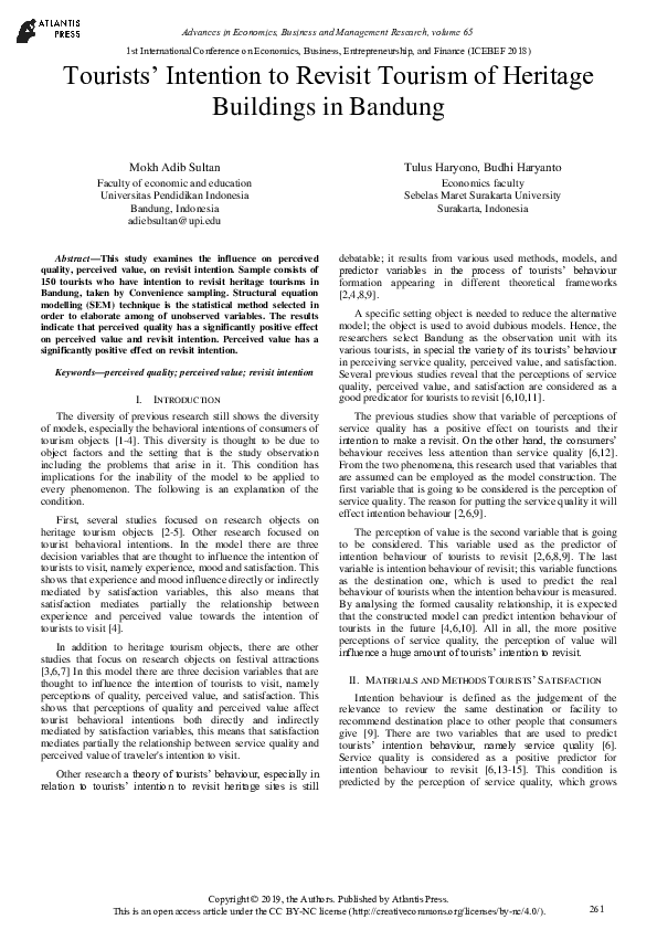 (PDF) Tourists’ Intention to Revisit Tourism of Heritage Buildings in ...