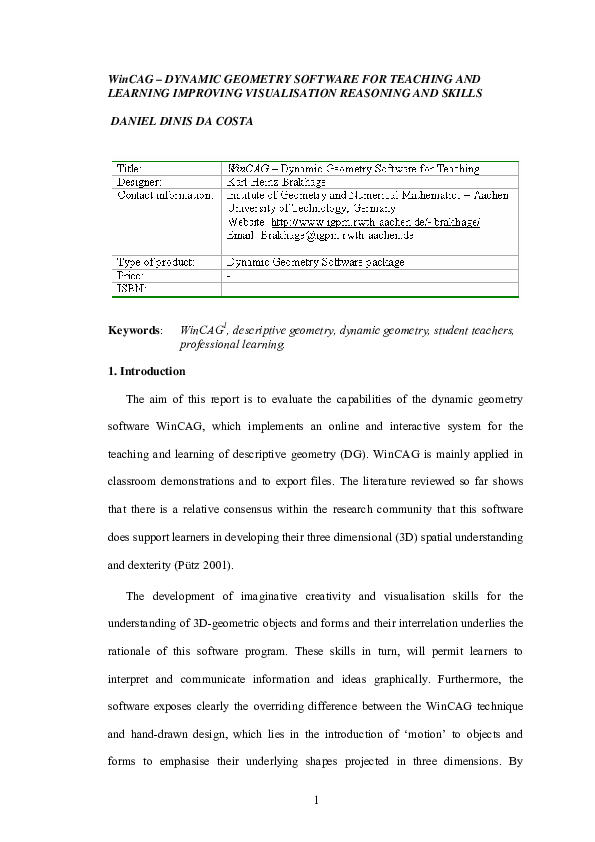 (PDF) WinCAG – DYNAMIC GEOMETRY SOFTWARE FOR TEACHING AND LEARNING ...