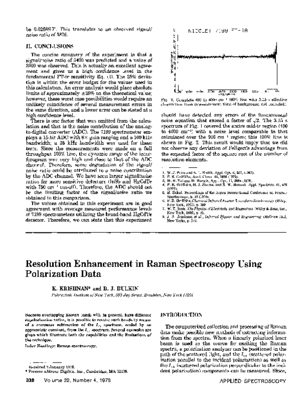 (PDF) Resolution Enhancement in Raman Spectroscopy Using Polarization Data